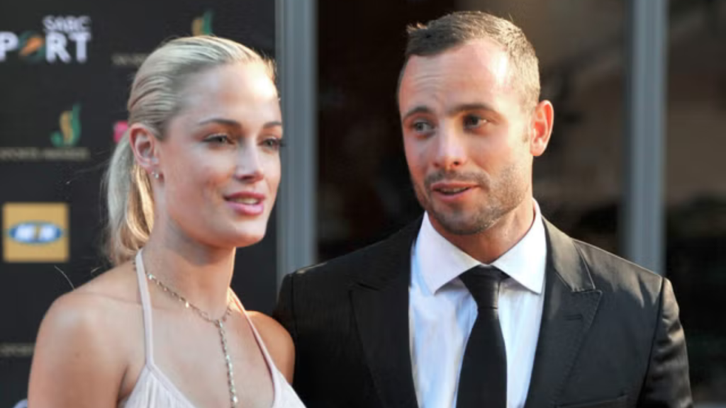 Pistorius with Reeva Steenkamp in 2012, just months before he murdered her