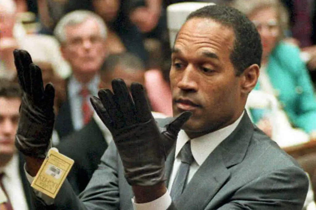 Mr. Simpson during his trial in 1995 when he was asked to try on a pair of gloves, one of which was found at the scene of his former wife’s murder.