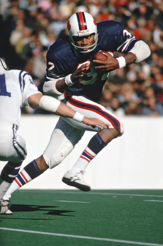 Mr. Simpson in 1973 during a football game between the Buffalo Bills and and the Baltimore Colts.