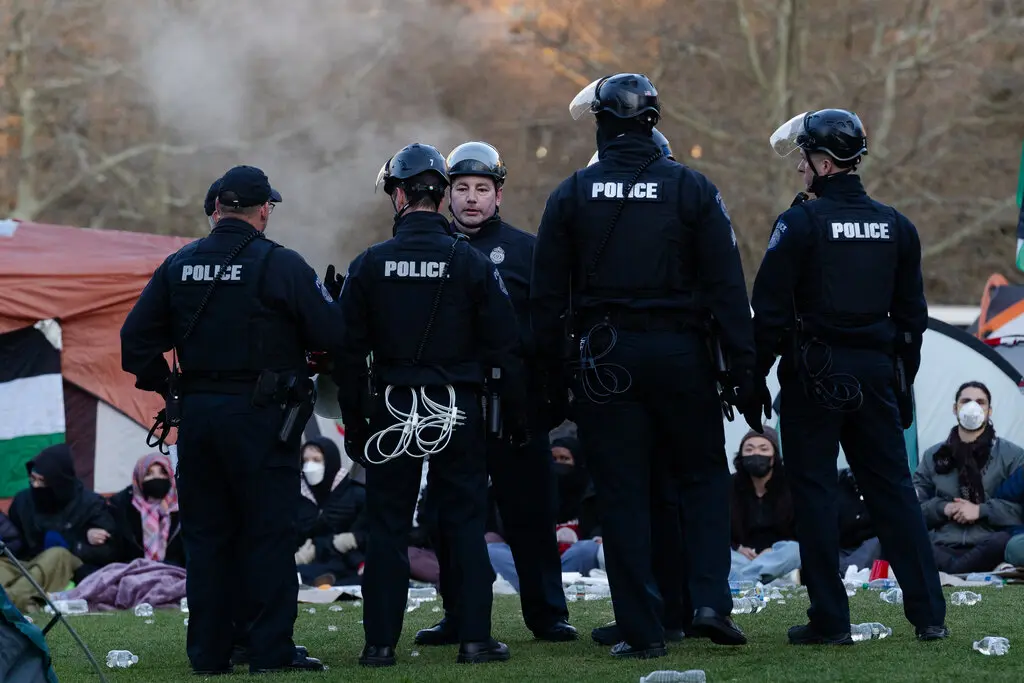 Northeastern University’s encampment on Saturday morning.