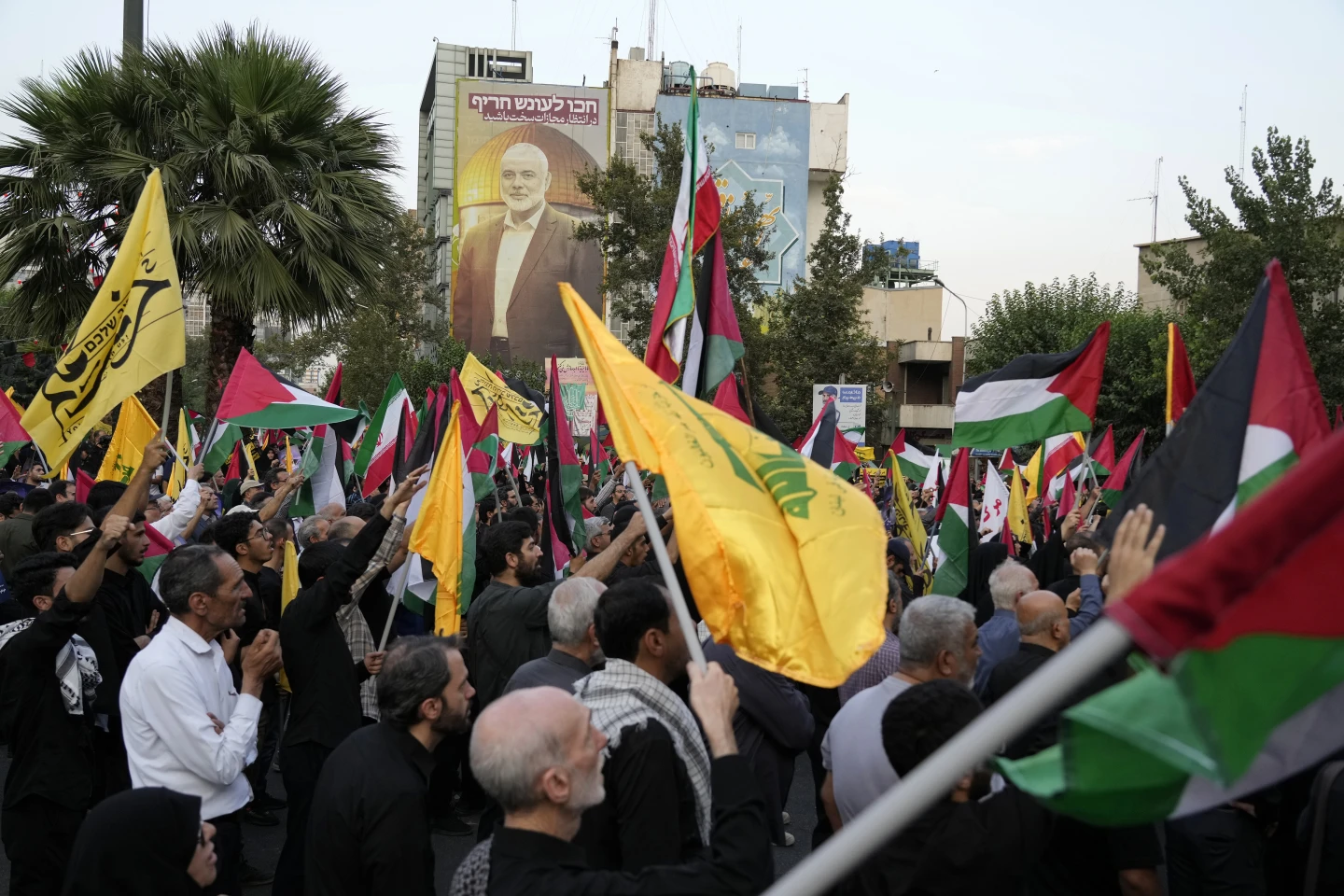 Thousands attended the procession in the streets of the Iranian capital, where top Hamas leader Ismail Haniyeh’s coffin was carried through the city in an ornate vehicle. Iran’s supreme leader Ayatollah Ali Khamenei led funeral prayers in a well-attended service at Tehran University.